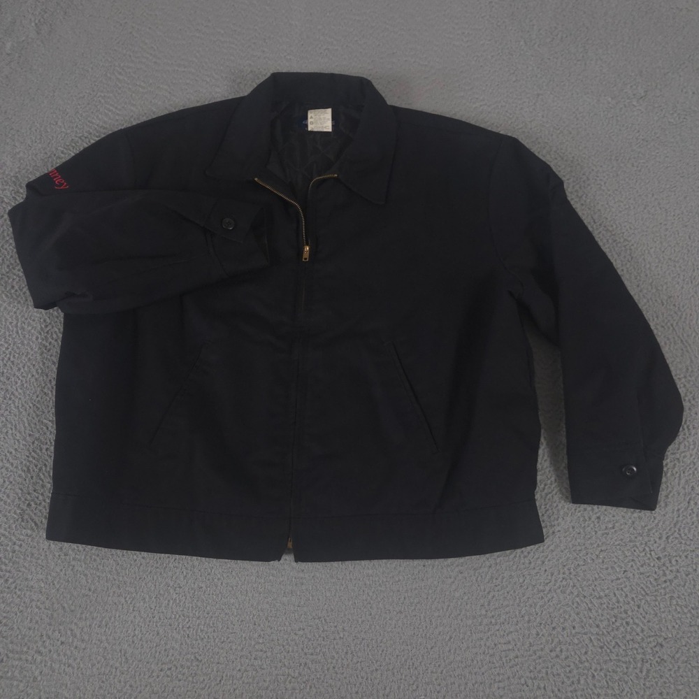 VINTAGE Dickies Jacket Mens 2XL Black Lined Eisenhower Twill Workwear 90s Y2K